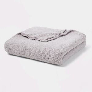 Threshold King Cozy Chenille Bed Blanket Gray